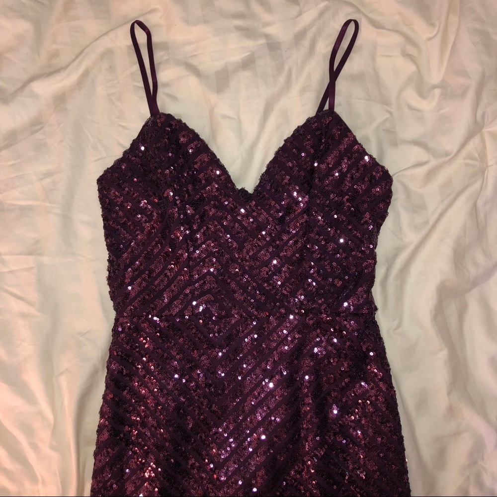 Purple Sequin Party Dress
